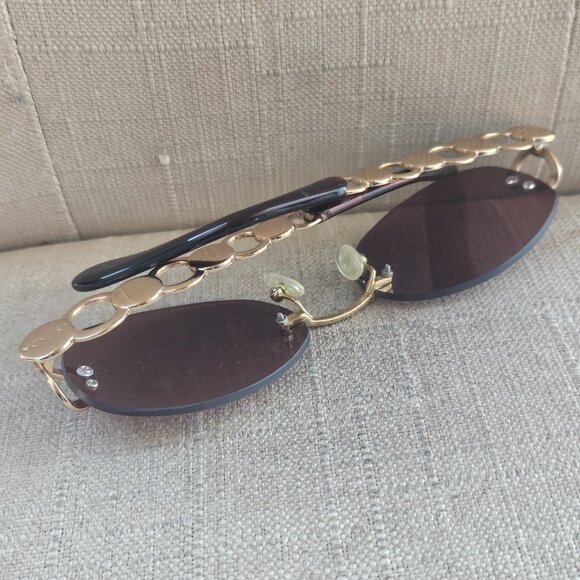 Vintage Escada Women Rimless Sunglasses E1198 Eyeglasses Gold Frame main image 12